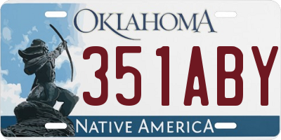 OK license plate 351ABY
