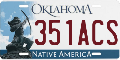 OK license plate 351ACS