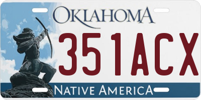 OK license plate 351ACX