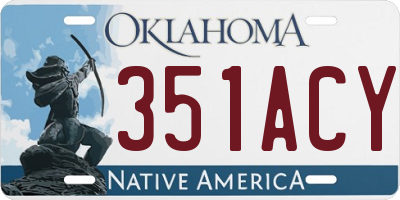 OK license plate 351ACY