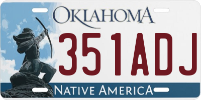 OK license plate 351ADJ