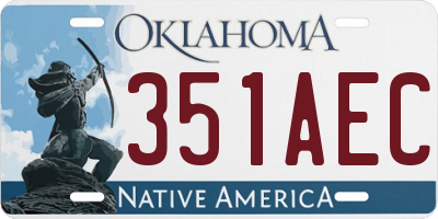 OK license plate 351AEC