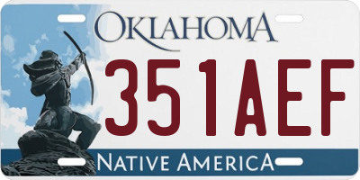 OK license plate 351AEF