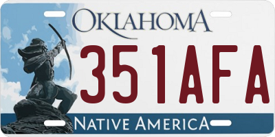 OK license plate 351AFA
