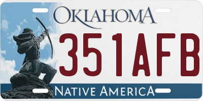 OK license plate 351AFB