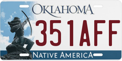 OK license plate 351AFF