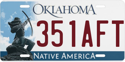 OK license plate 351AFT