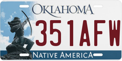 OK license plate 351AFW