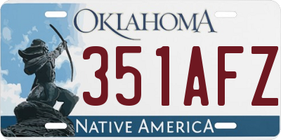 OK license plate 351AFZ