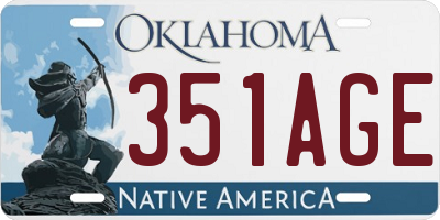OK license plate 351AGE