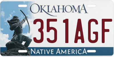 OK license plate 351AGF