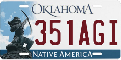 OK license plate 351AGI