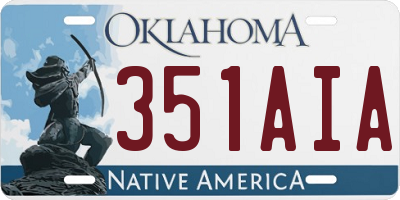 OK license plate 351AIA