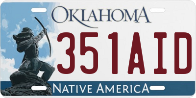 OK license plate 351AID