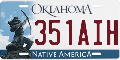 OK license plate 351AIH