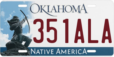 OK license plate 351ALA