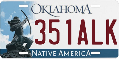 OK license plate 351ALK