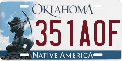 OK license plate 351AOF
