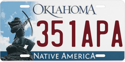 OK license plate 351APA
