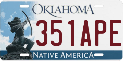 OK license plate 351APE