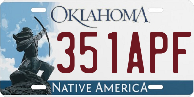 OK license plate 351APF