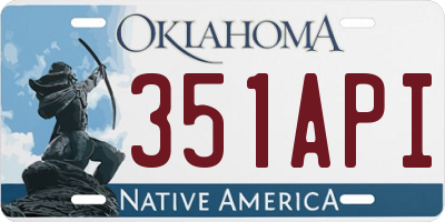 OK license plate 351API