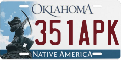 OK license plate 351APK