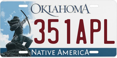 OK license plate 351APL
