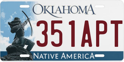 OK license plate 351APT