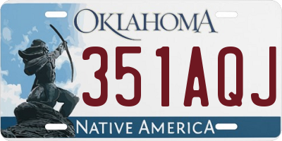 OK license plate 351AQJ