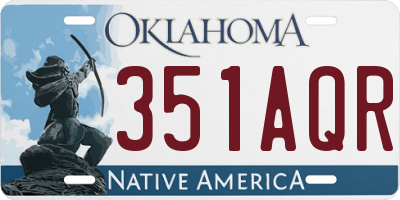 OK license plate 351AQR