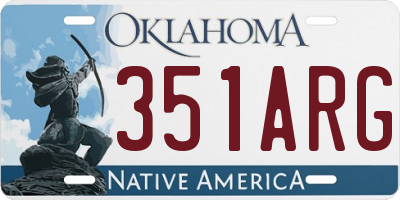 OK license plate 351ARG