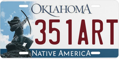 OK license plate 351ART