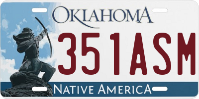 OK license plate 351ASM