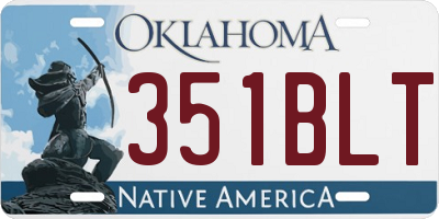 OK license plate 351BLT