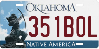 OK license plate 351BOL