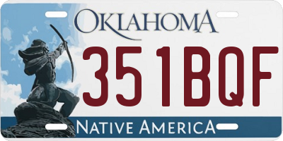 OK license plate 351BQF