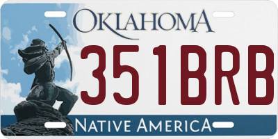 OK license plate 351BRB