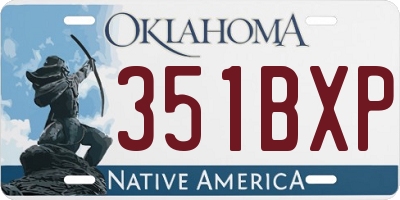 OK license plate 351BXP