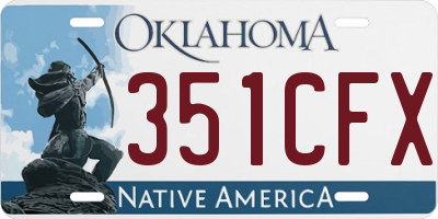 OK license plate 351CFX