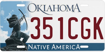 OK license plate 351CGK