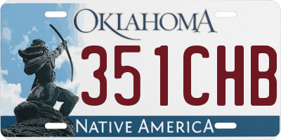 OK license plate 351CHB