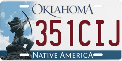 OK license plate 351CIJ