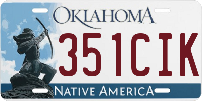 OK license plate 351CIK
