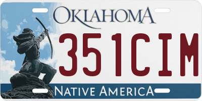 OK license plate 351CIM