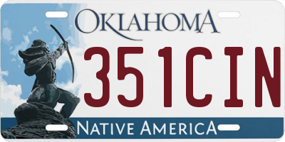 OK license plate 351CIN