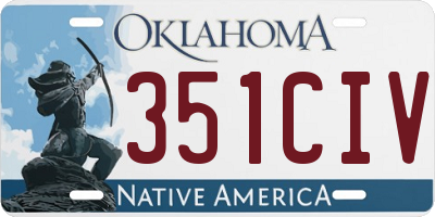OK license plate 351CIV
