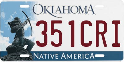 OK license plate 351CRI