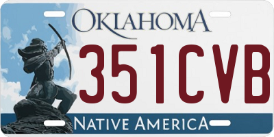 OK license plate 351CVB