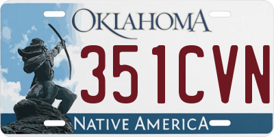 OK license plate 351CVN